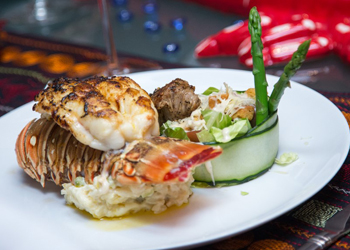 surf and turf steak and lobster dinner catering cabo san lucas